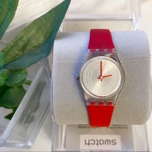 🇨🇭SWATCH Vintage 2000 w/ red silicone band